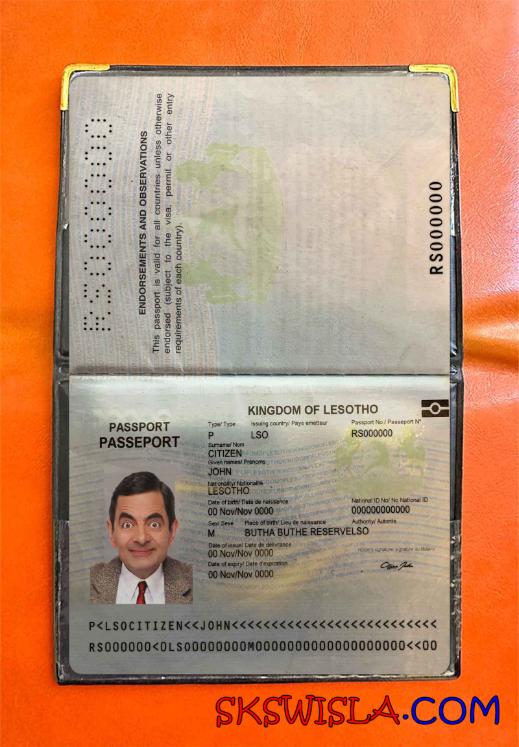 Lesotho zdjęcie do paszportu pliki PSD, skan i fotografowany obraz